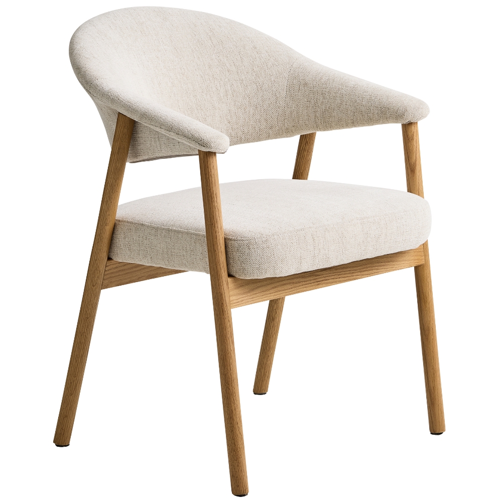 Unique Furniture Krémově bílá jídelní židle Elk s dubovou podnoží Unique Furniture