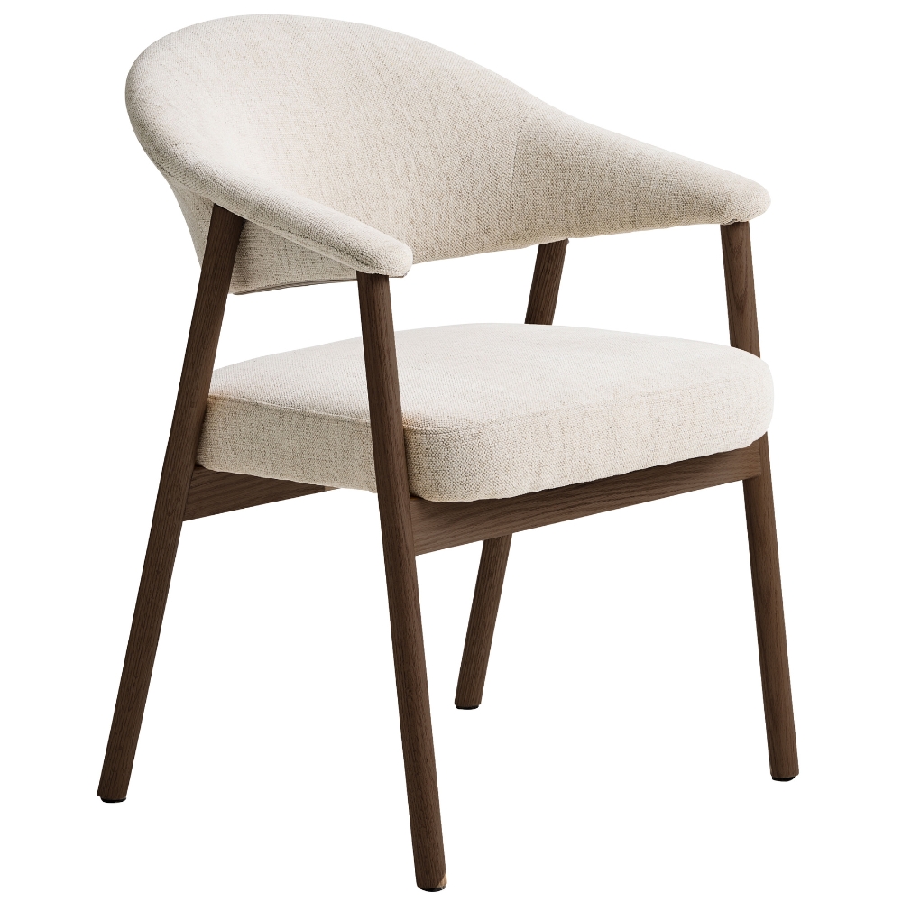 Unique Furniture Krémově bílá jídelní židle Elk s tmavou dubovou podnoží Unique Furniture