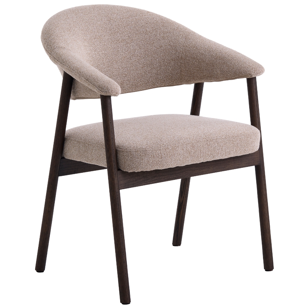 Unique Furniture Pískově hnědá jídelní židle Elk s tmavou dubovou podnoží Unique Furniture