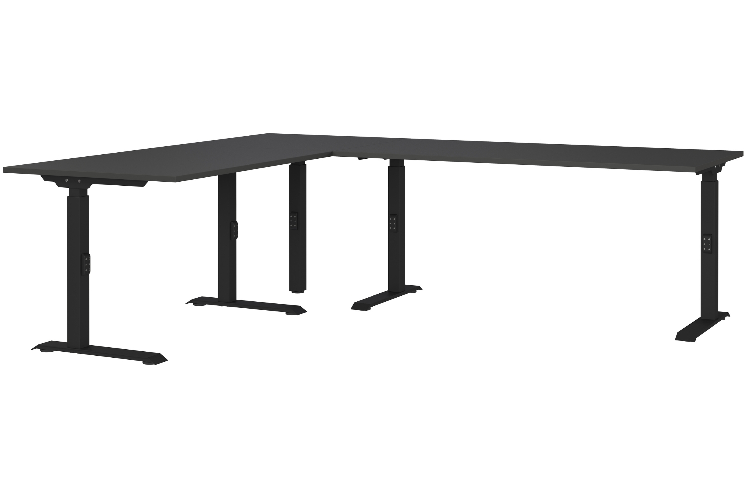 Germania Tmavě šedý výškově nastavitelný pracovní stůl Mailand 240 x 200 cm Germania