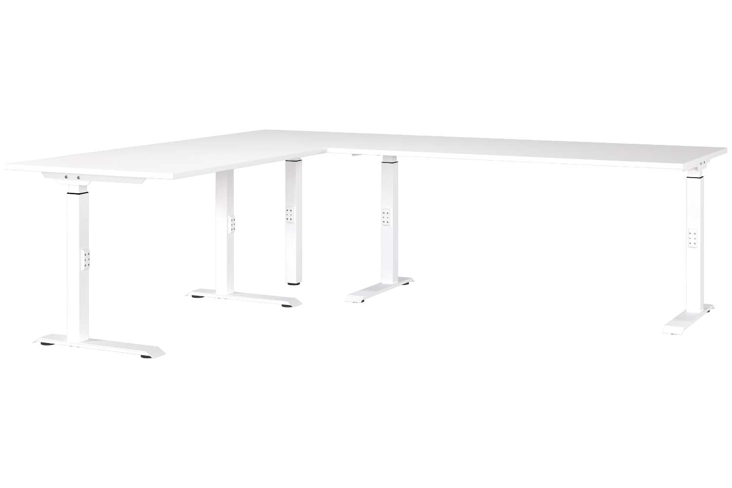 Germania Bílý výškově nastavitelný pracovní stůl Mailand 240 x 200 cm Germania