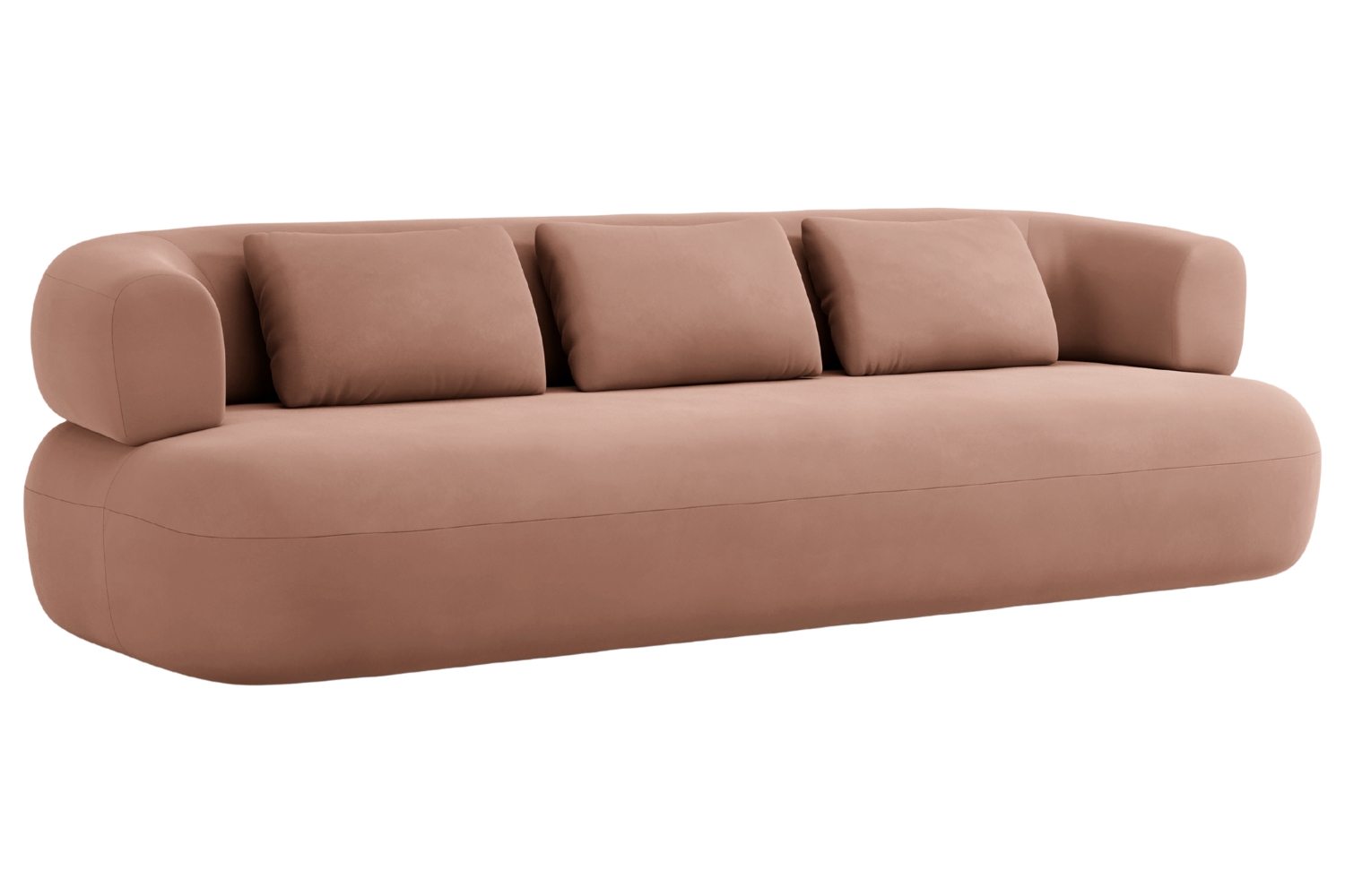 Windsor & Co Růžová sametová čtyřmístná pohovka Aldrin 226 cm Windsor & Co