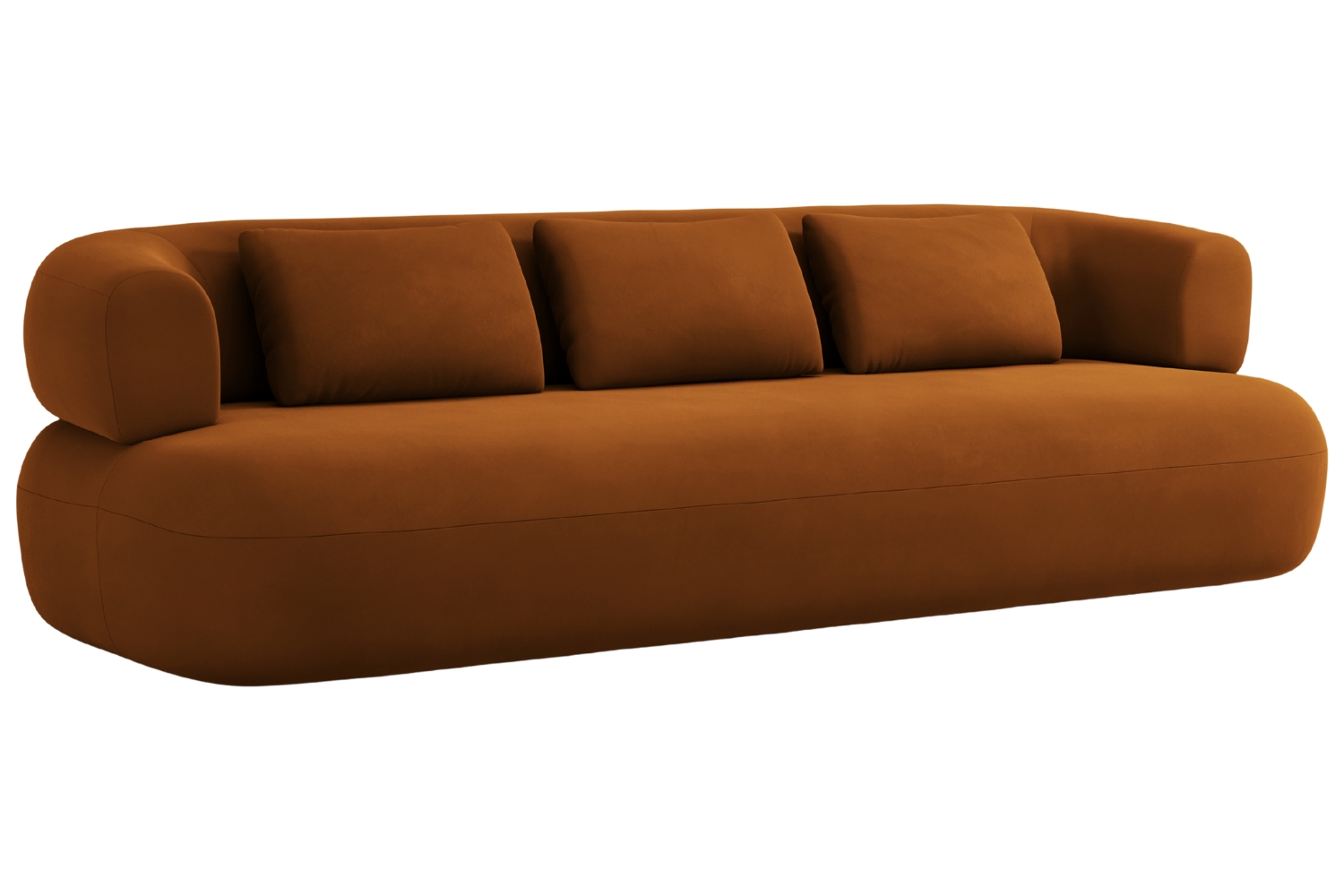 Windsor & Co Terakotově oranžová sametová čtyřmístná pohovka Aldrin 226 cm Windsor & Co