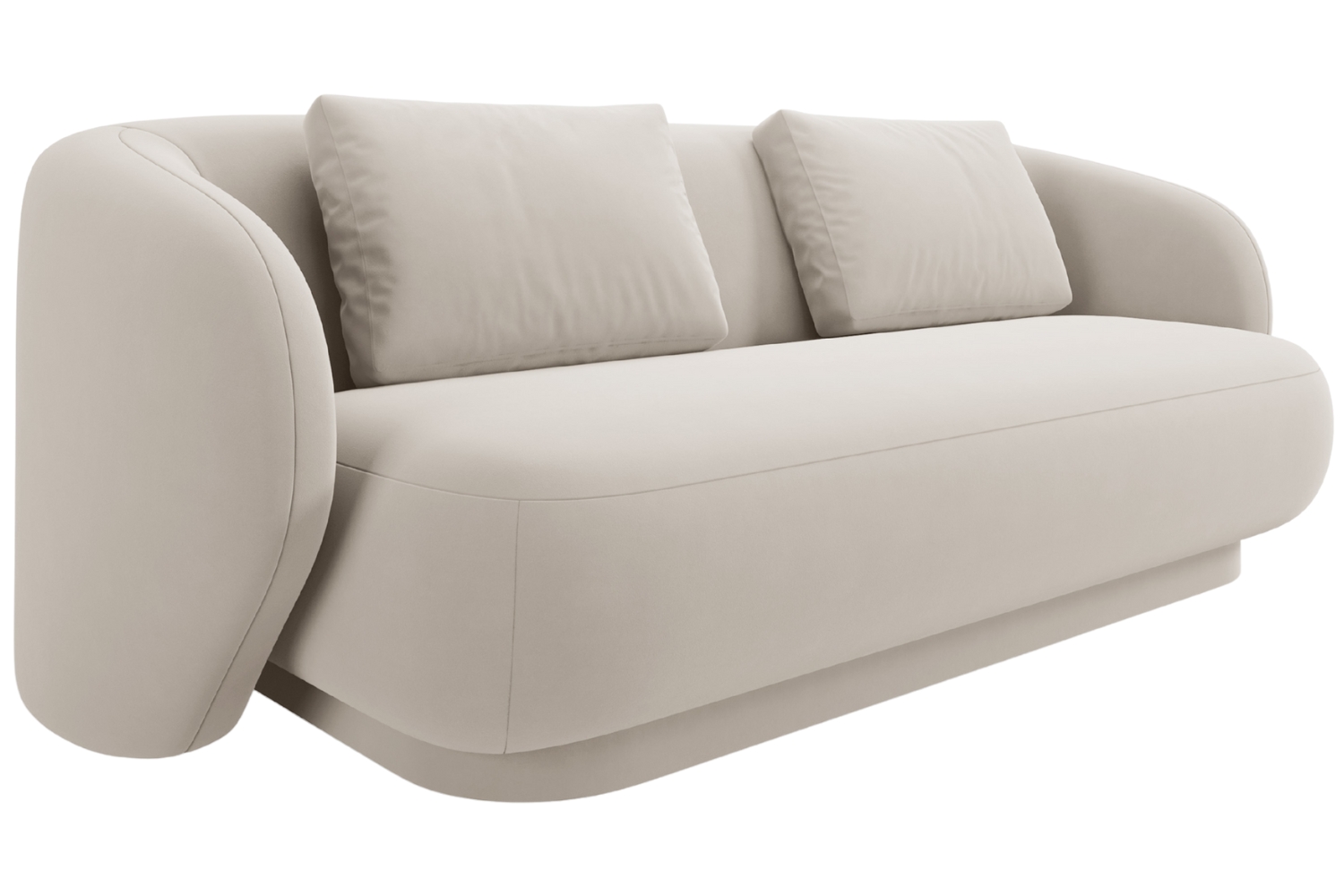 Cosmopolitan Design Krémově bílá sametová dvoumístná pohovka Camden 169 cm Cosmopolitan Design