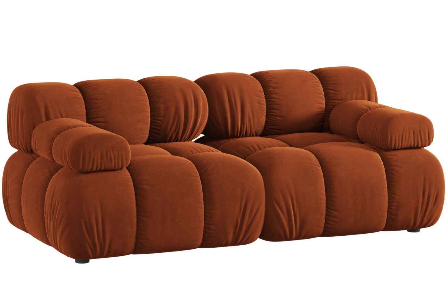 Micadoni Terakotově oranžová sametová dvoumístná pohovka Bellis 188 cm Micadoni
