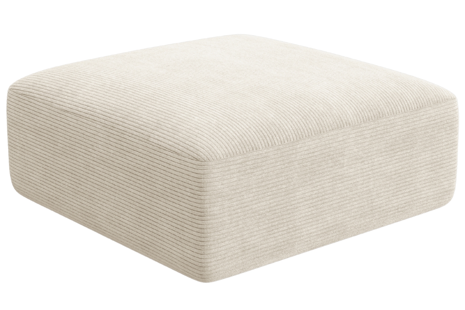 Cosmopolitan Design Krémově bílá manšestrová podnožka Campi 90 x 90 cm Cosmopolitan Design