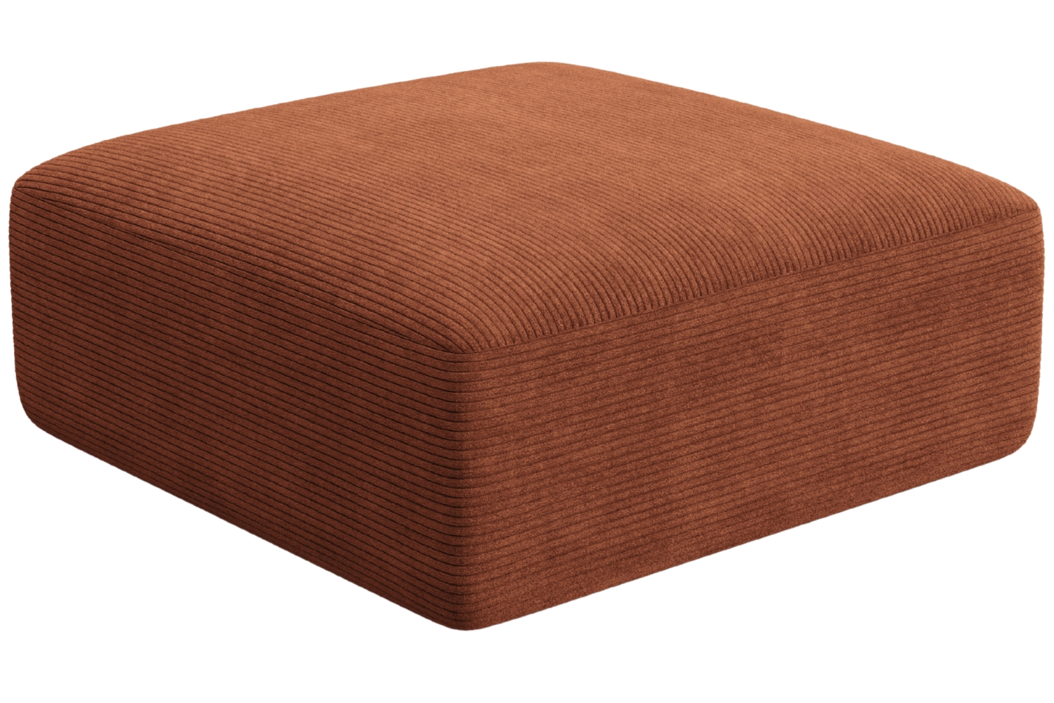 Cosmopolitan Design Terakotově oranžová manšestrová podnožka Campi 90 x 90 cm Cosmopolitan Design