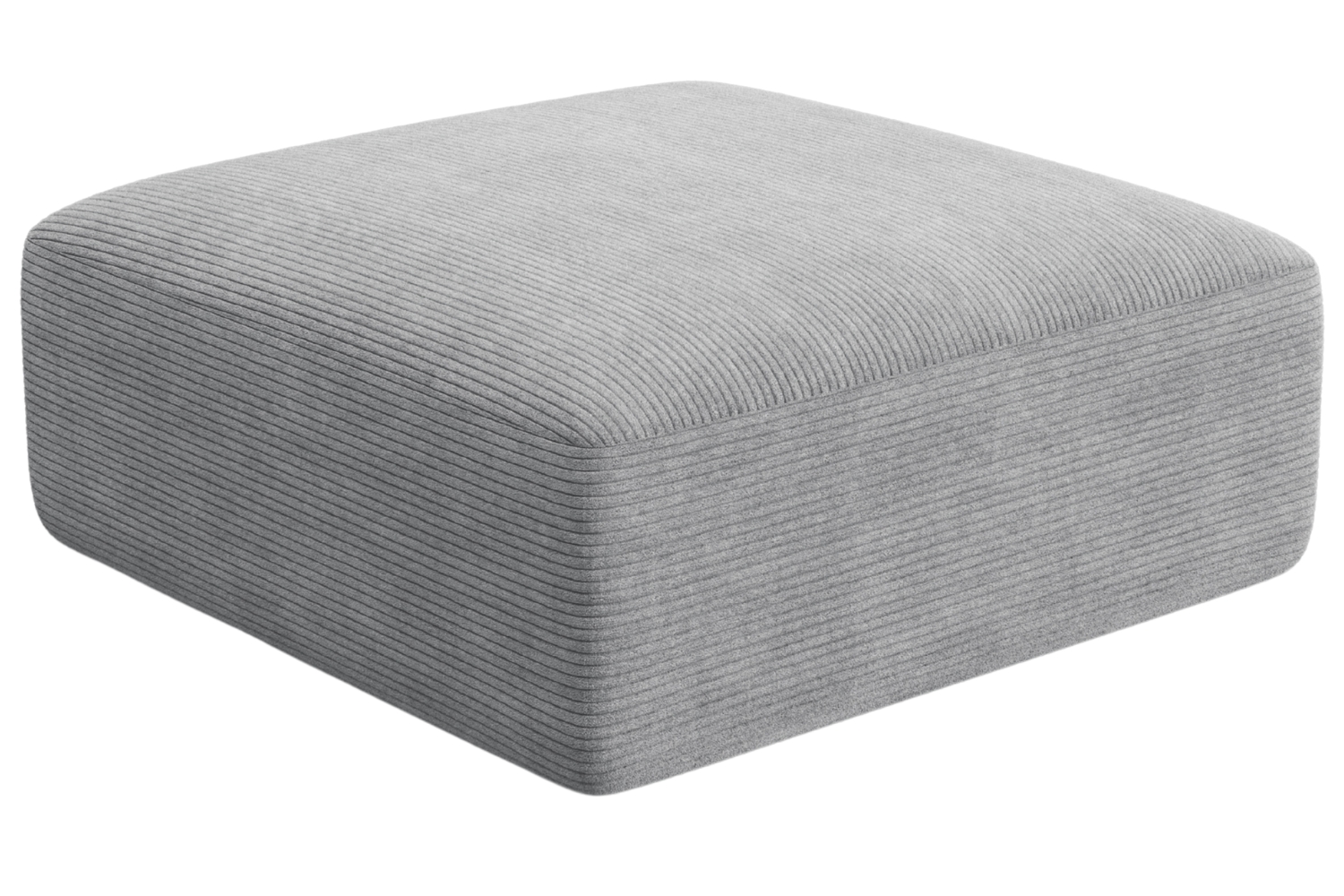 Cosmopolitan Design Světle šedá manšestrová podnožka Campi 90 x 90 cm Cosmopolitan Design