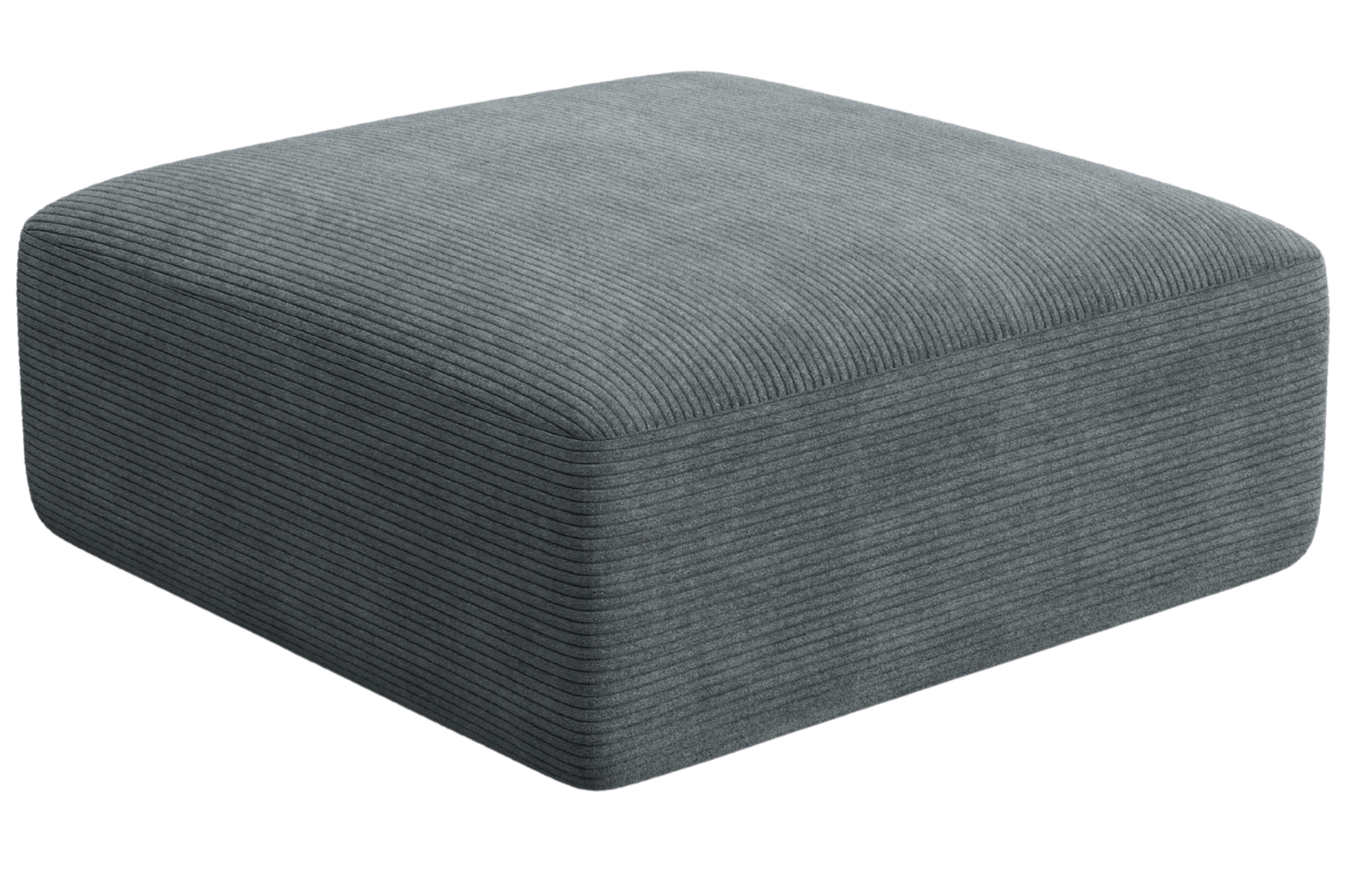 Cosmopolitan Design Šedá manšestrová podnožka Campi 90 x 90 cm Cosmopolitan Design