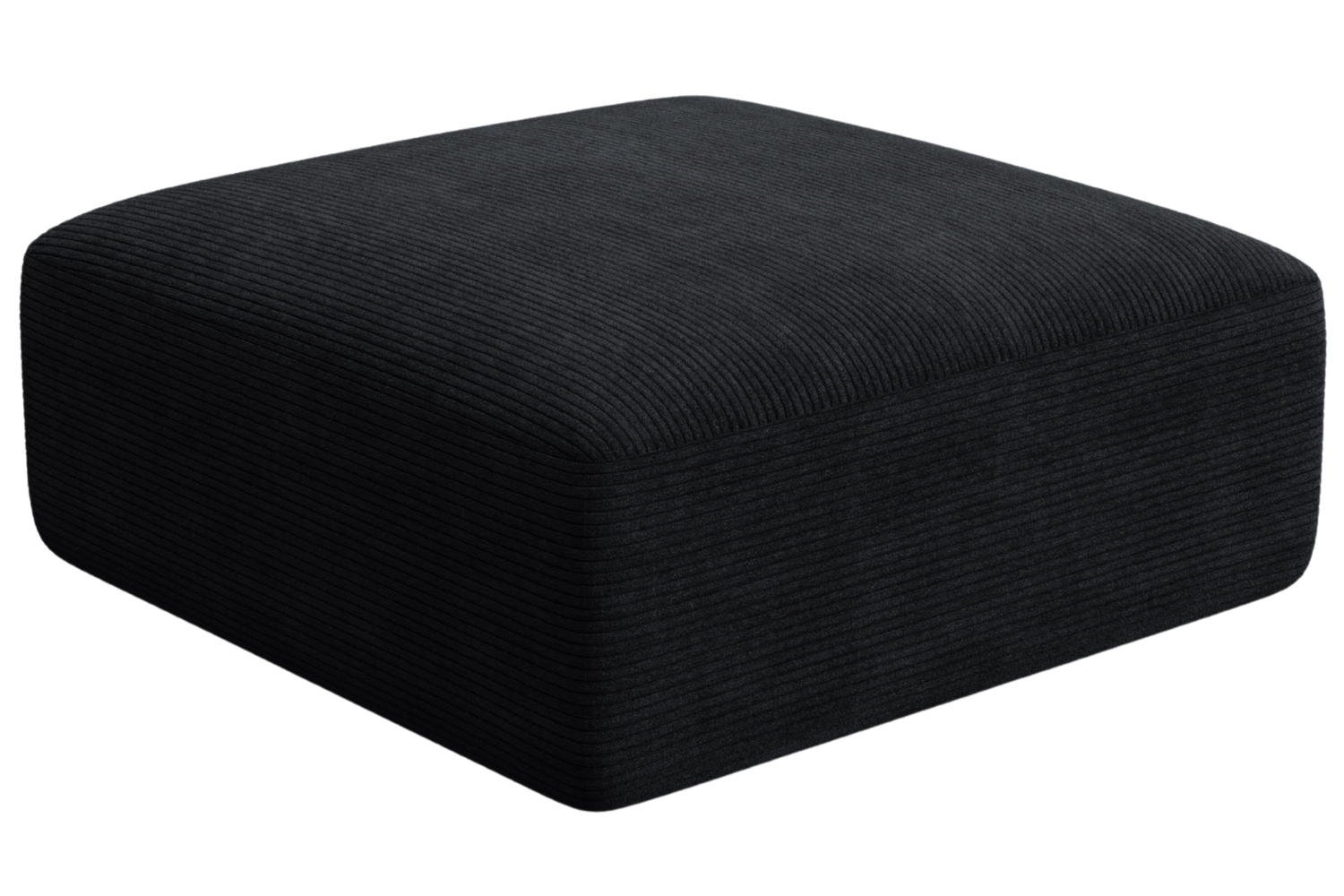 Cosmopolitan Design Černá manšestrová podnožka Campi 90 x 90 cm Cosmopolitan Design