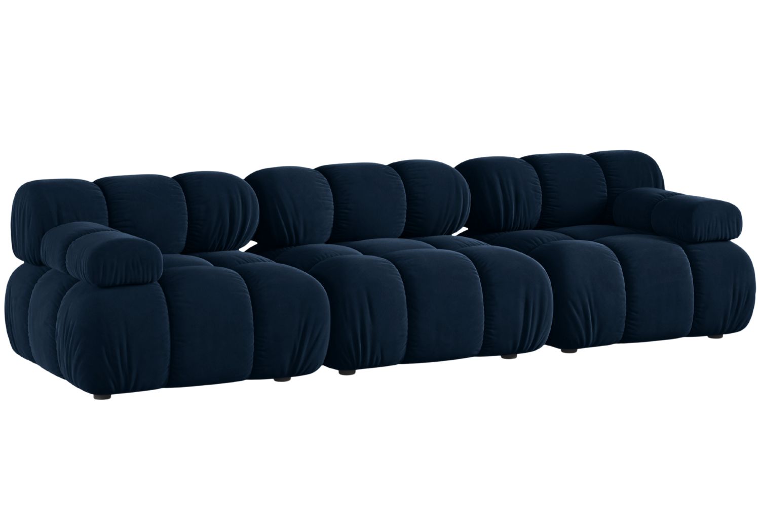 Micadoni Královsky modrá sametová trojmístná pohovka Bellis 282 cm Micadoni