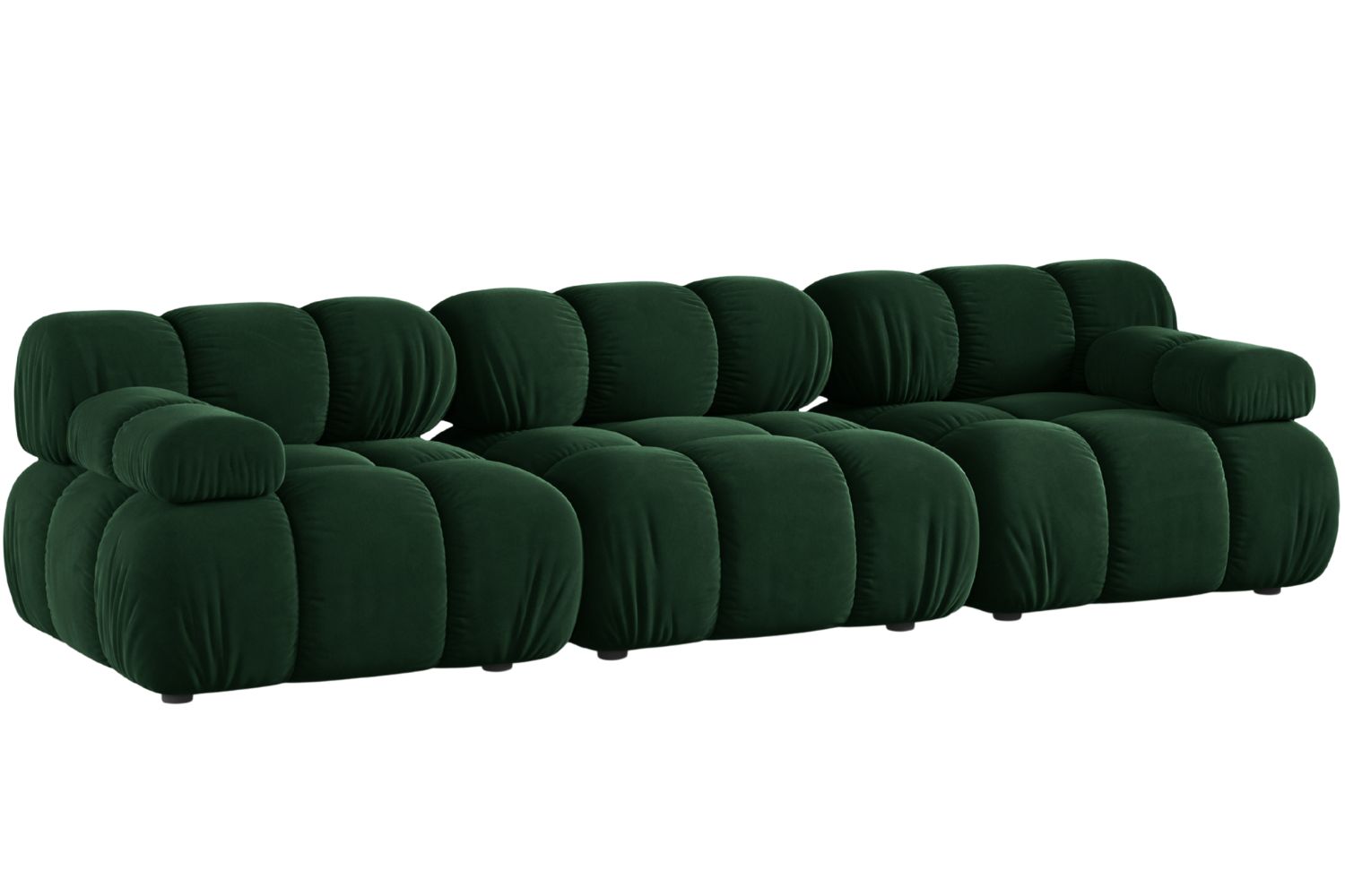 Micadoni Lahvově zelená sametová trojmístná pohovka Bellis 282 cm Micadoni