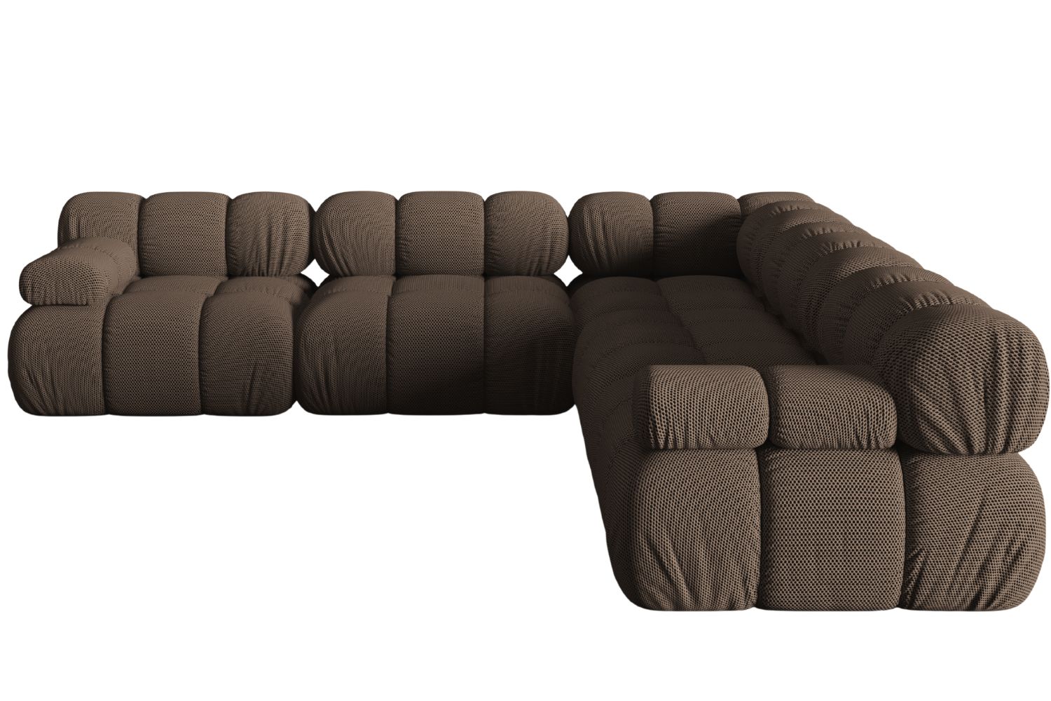 Micadoni Hnědá rohová pohovka Bellis 282 cm Micadoni