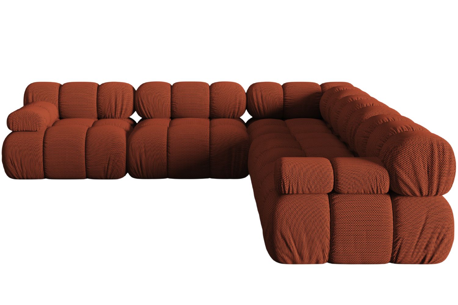 Micadoni Terakotově oranžová rohová pohovka Bellis 282 cm Micadoni