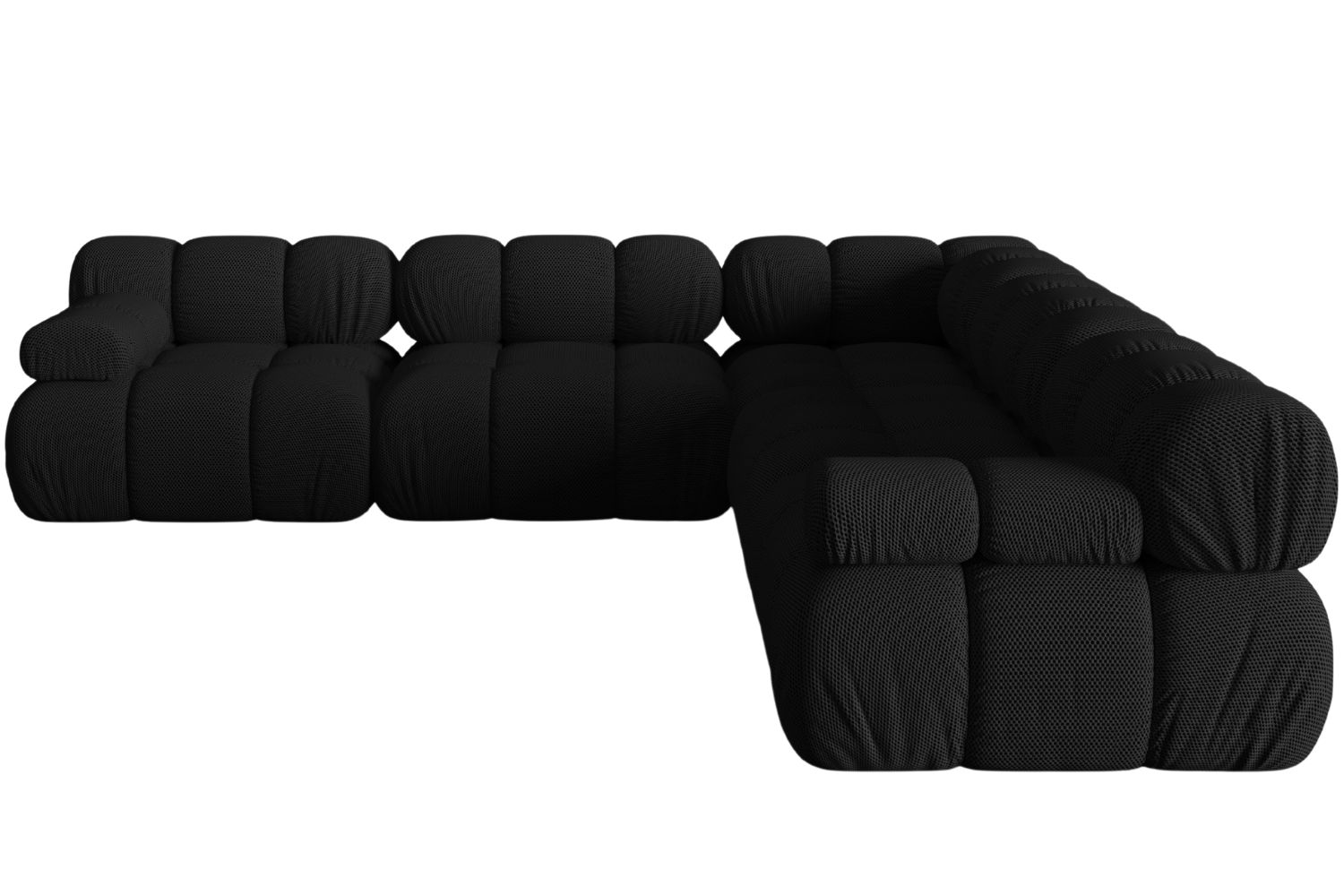 Micadoni Černá rohová pohovka Bellis 282 cm Micadoni