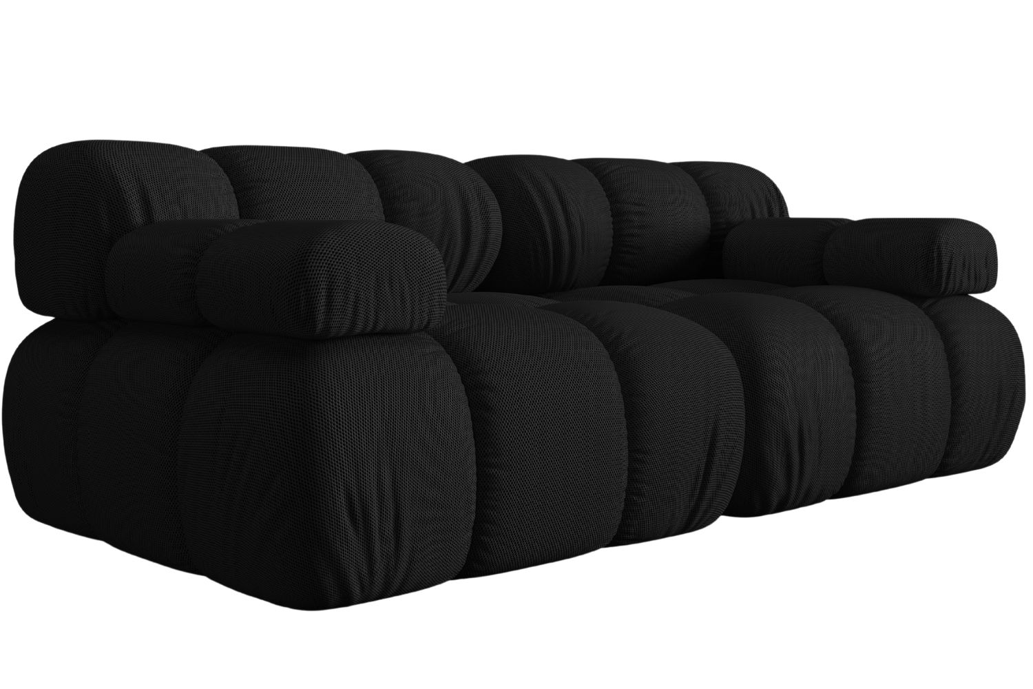 Micadoni Černá dvoumístná pohovka Bellis 188 cm Micadoni