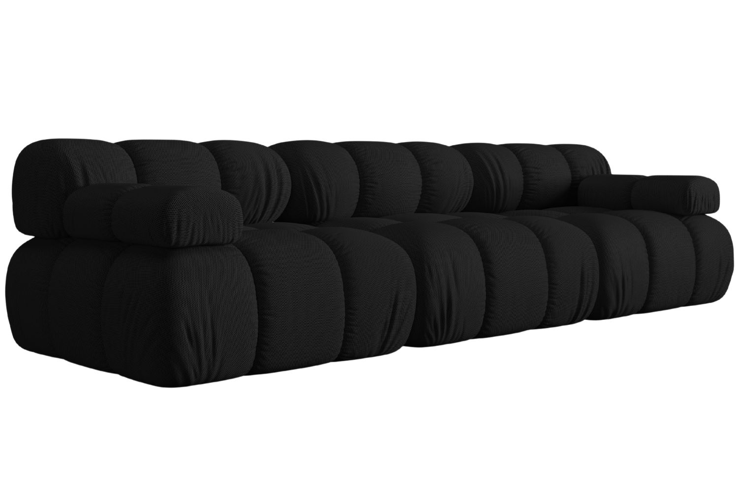 Micadoni Černá trojmístná pohovka Bellis 282 cm Micadoni