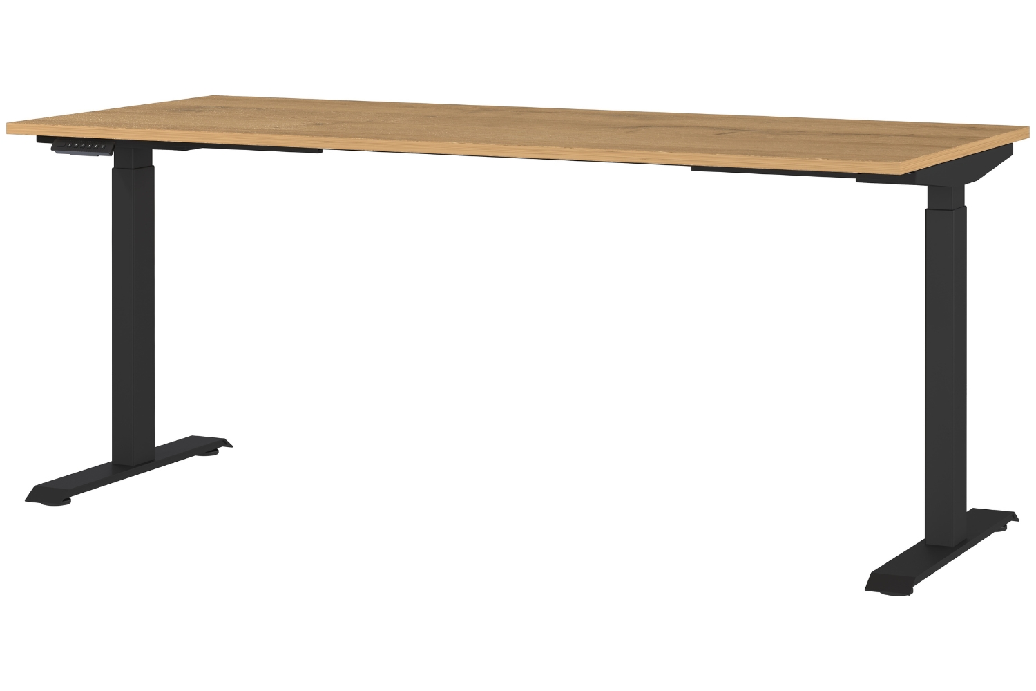Germania Černý výškově nastavitelný pracovní stůl Mailand 180 x 80 cm s dubovým dekorem Germania