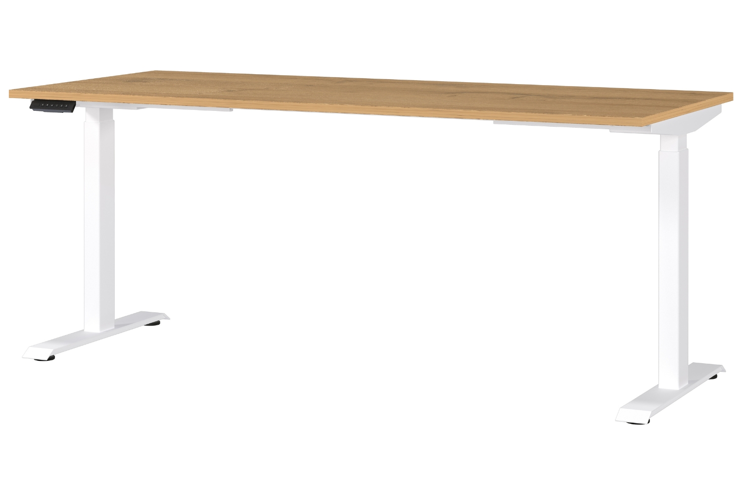 Germania Bílý výškově nastavitelný pracovní stůl Mailand 180 x 80 cm s dubovým dekorem Germania