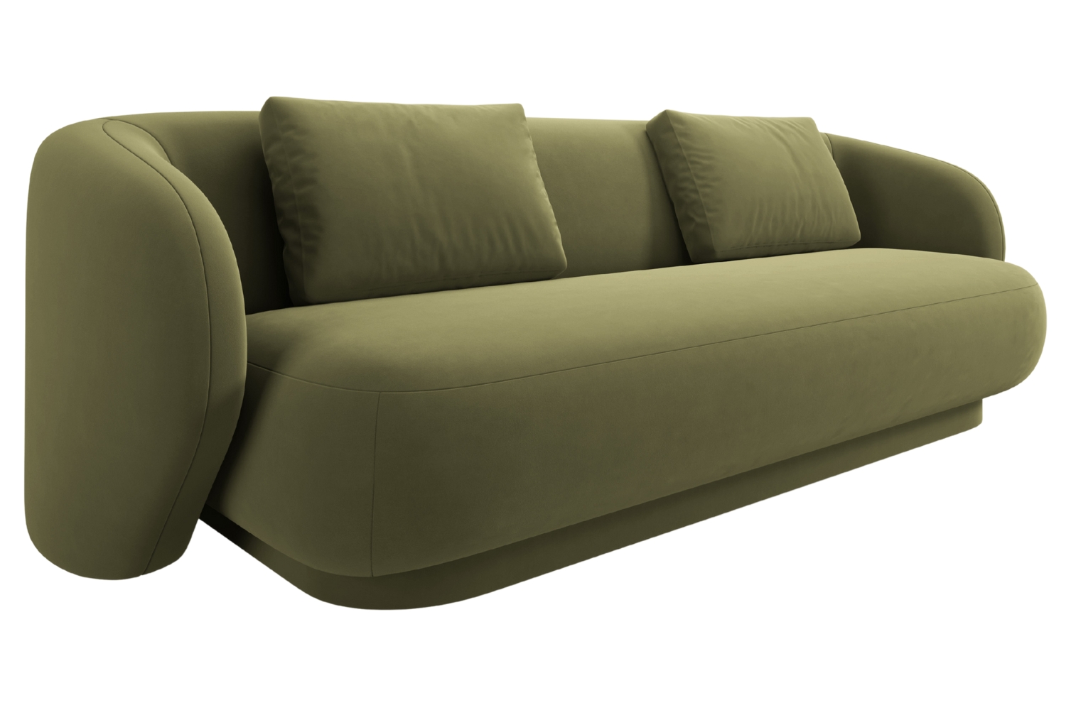 Cosmopolitan Design Zelená sametová trojmístná pohovka Camden 204 cm Cosmopolitan Design