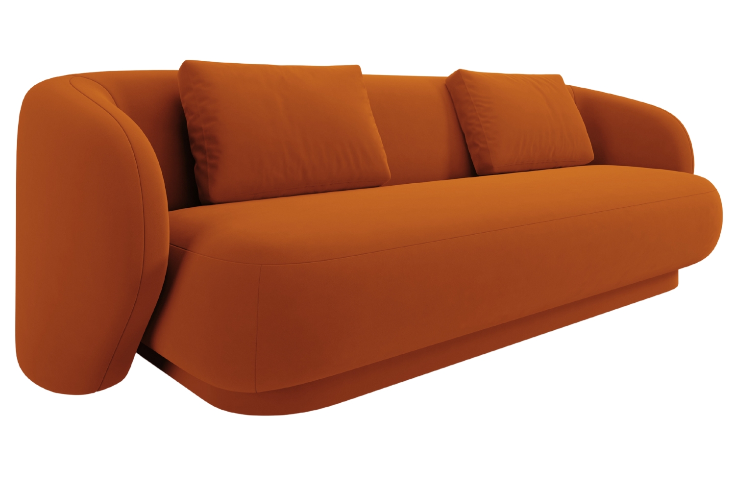 Cosmopolitan Design Terakotově oranžová sametová trojmístná pohovka Camden 204 cm Cosmopolitan Design