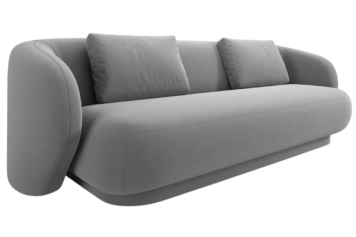 Cosmopolitan Design Světle šedá sametová trojmístná pohovka Camden 204 cm Cosmopolitan Design