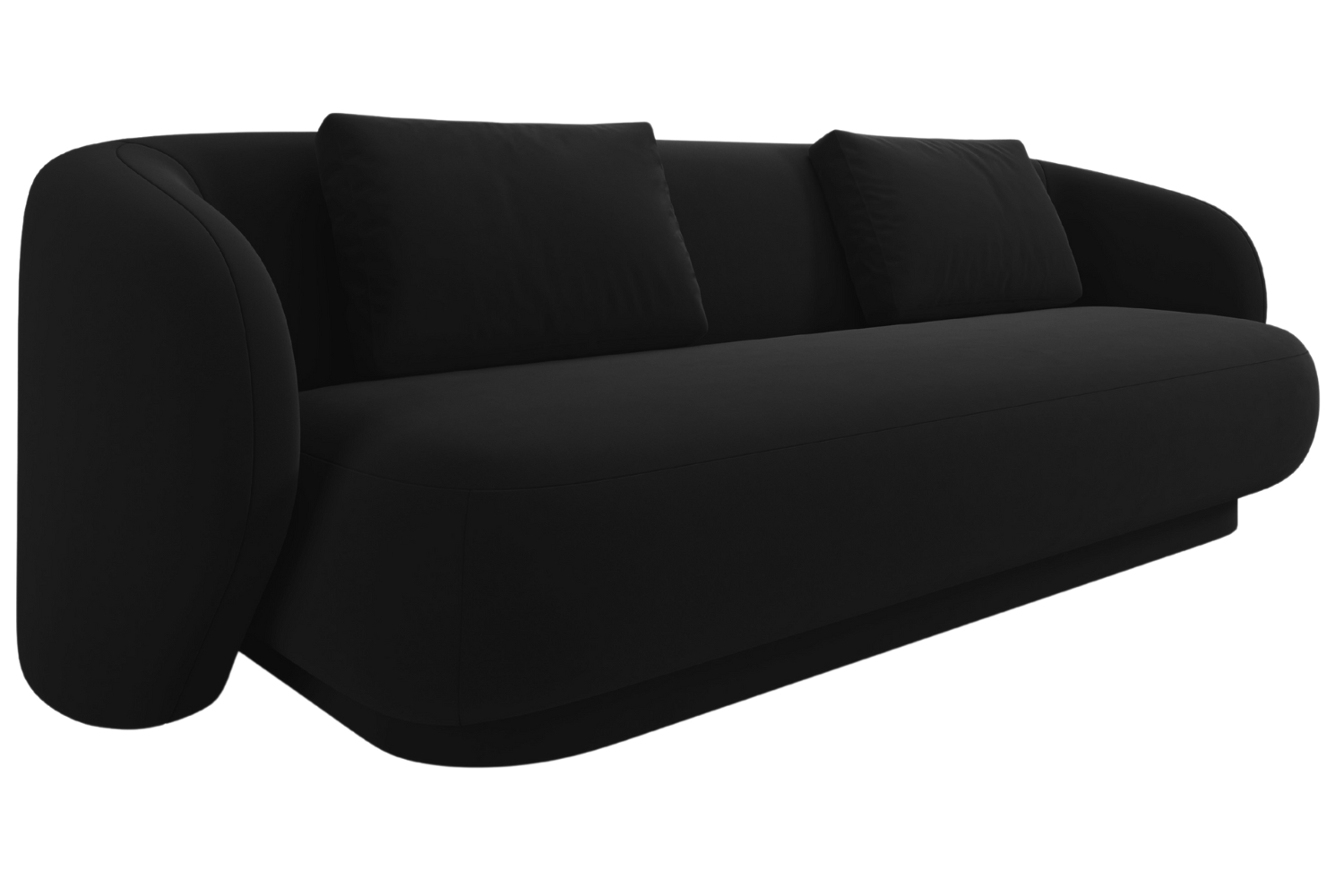 Cosmopolitan Design Černá sametová trojmístná pohovka Camden 204 cm Cosmopolitan Design