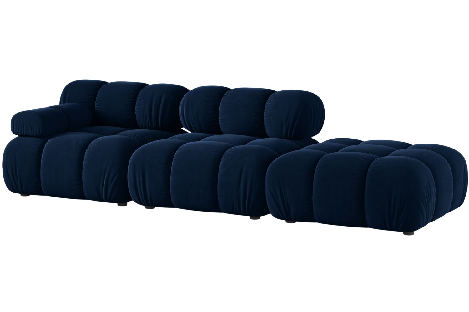 Micadoni Královsky modrá sametová čtyřmístná pohovka Bellis 282 cm