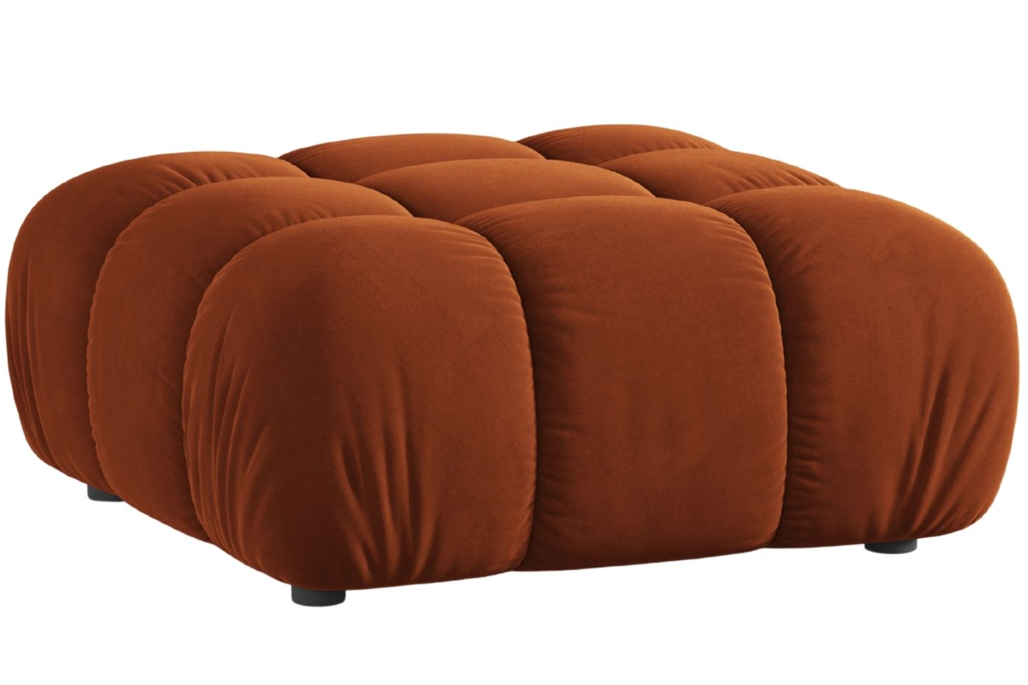 Micadoni Terakotově oranžová sametová podnožka Bellis 94 x 94 cm Micadoni