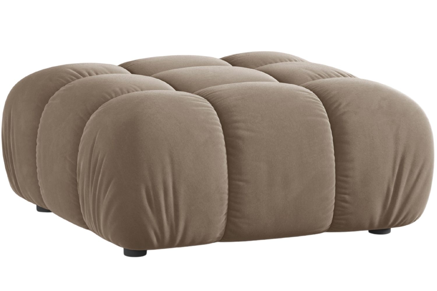 Micadoni Tmavě béžová sametová podnožka Bellis 94 x 94 cm Micadoni