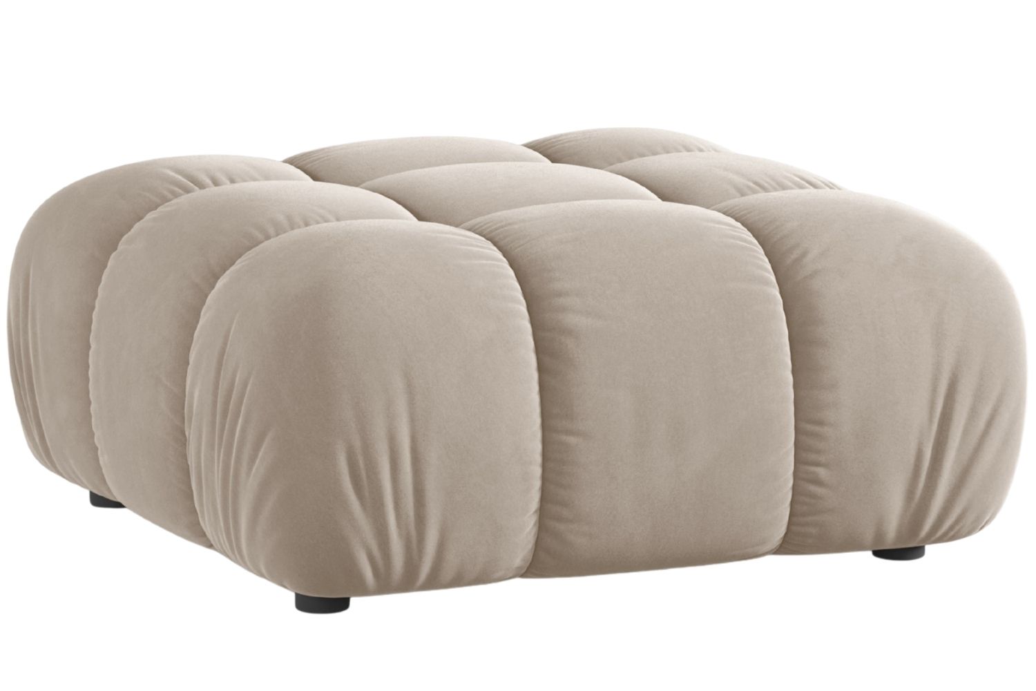 Micadoni Béžová sametová podnožka Bellis 94 x 94 cm Micadoni