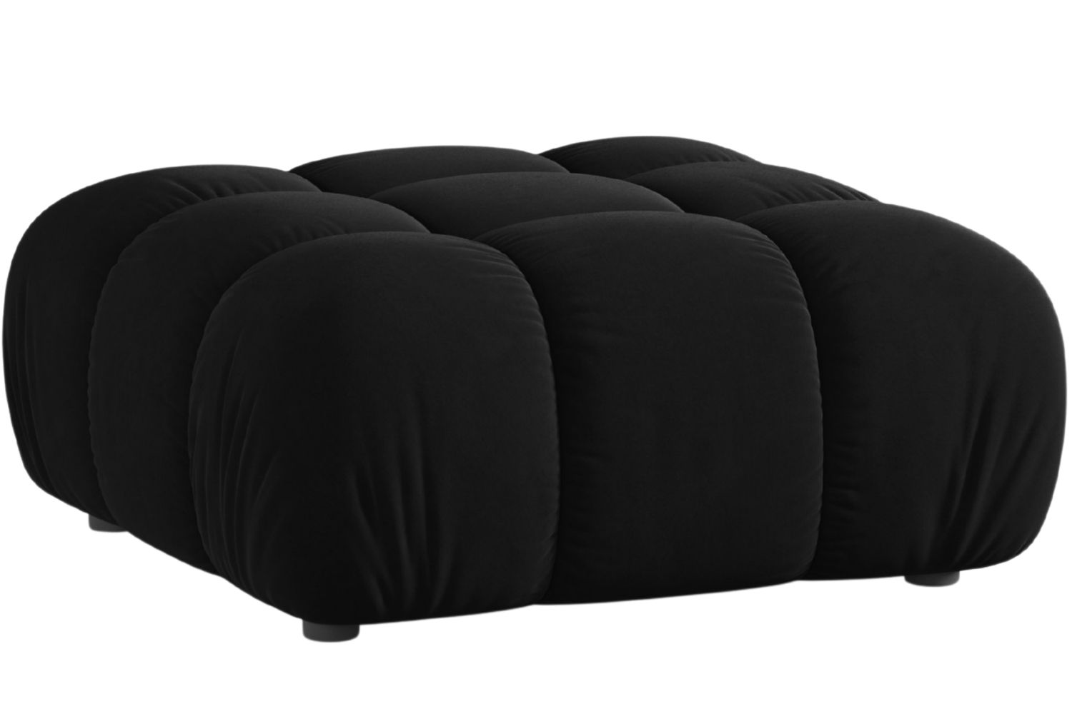 Micadoni Černá sametová podnožka Bellis 94 x 94 cm Micadoni