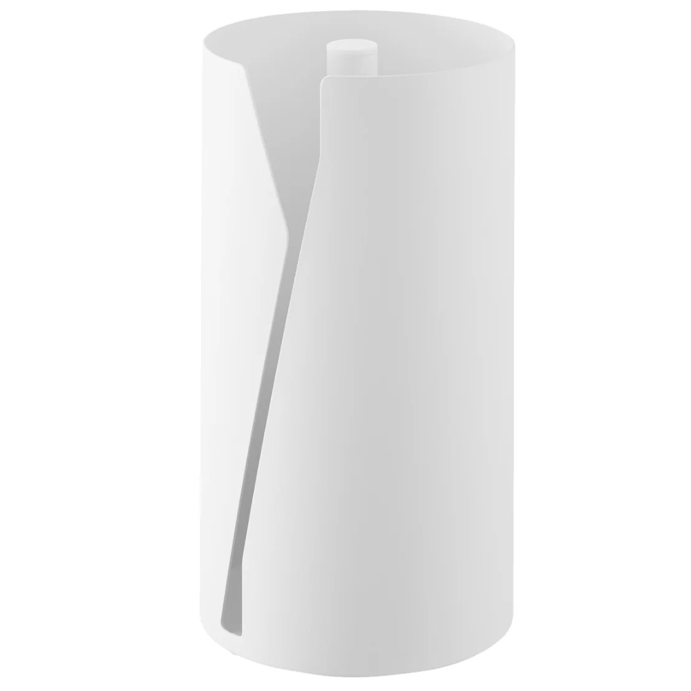 YAMAZAKI Bílý kovový držák na roli kuchyňských utěrek Tower 30 cm YAMAZAKI