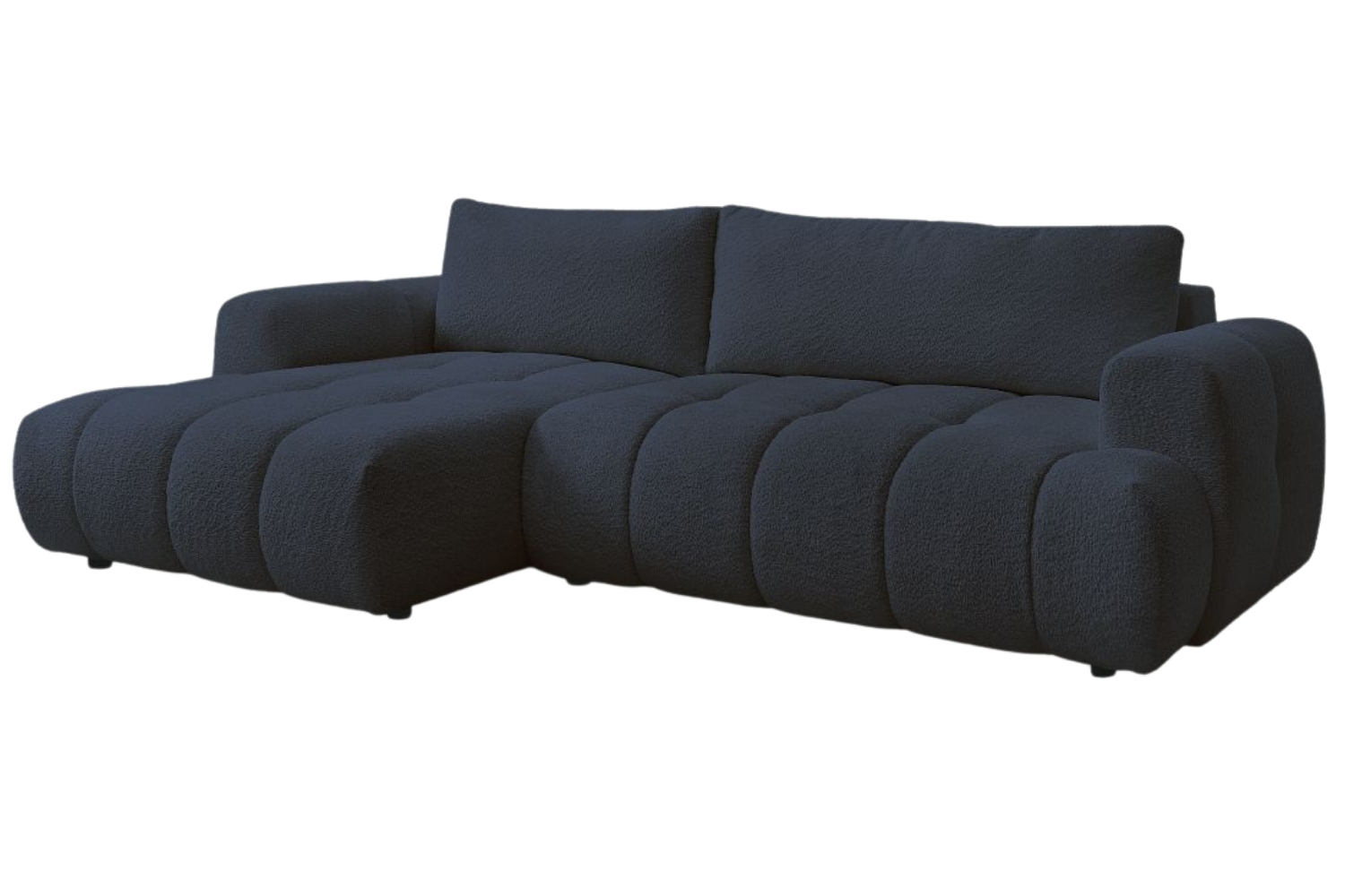 Bobochic Paris Tmavě modrá bouclé rozkládací pohovka Fuji 292 cm