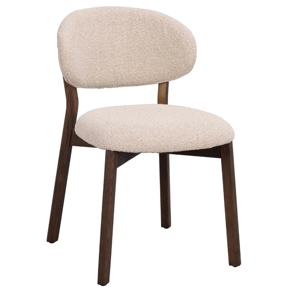 Rowico Béžová čalouněná jídelní židle PATTERSON s hnědou podnoží Rowico