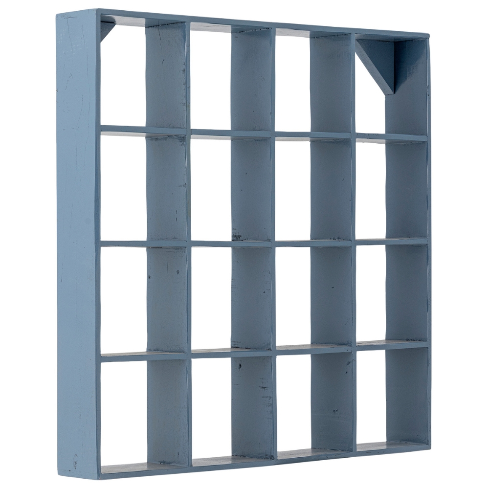 Bloomingville Modrá nástěnná police Bekka 70 x 70 cm Bloomingville