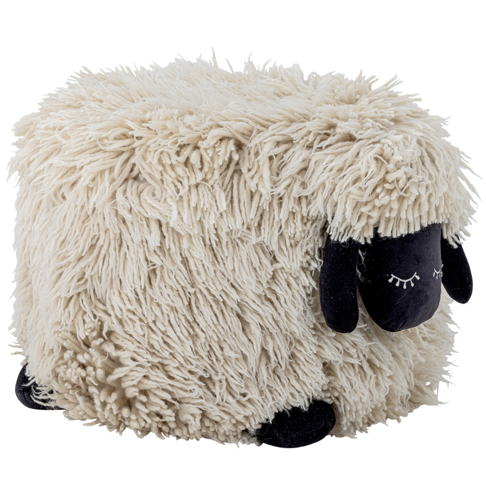 Bloomingville Černobílý čalouněný puf Dolly 45 x 55 cm Bloomingville