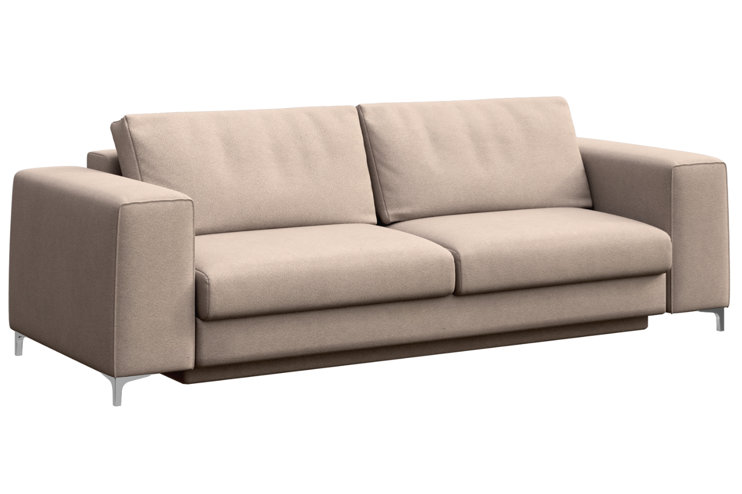 Rodier Béžová sametová rozkládací pohovka Rene 256 cm Rodier