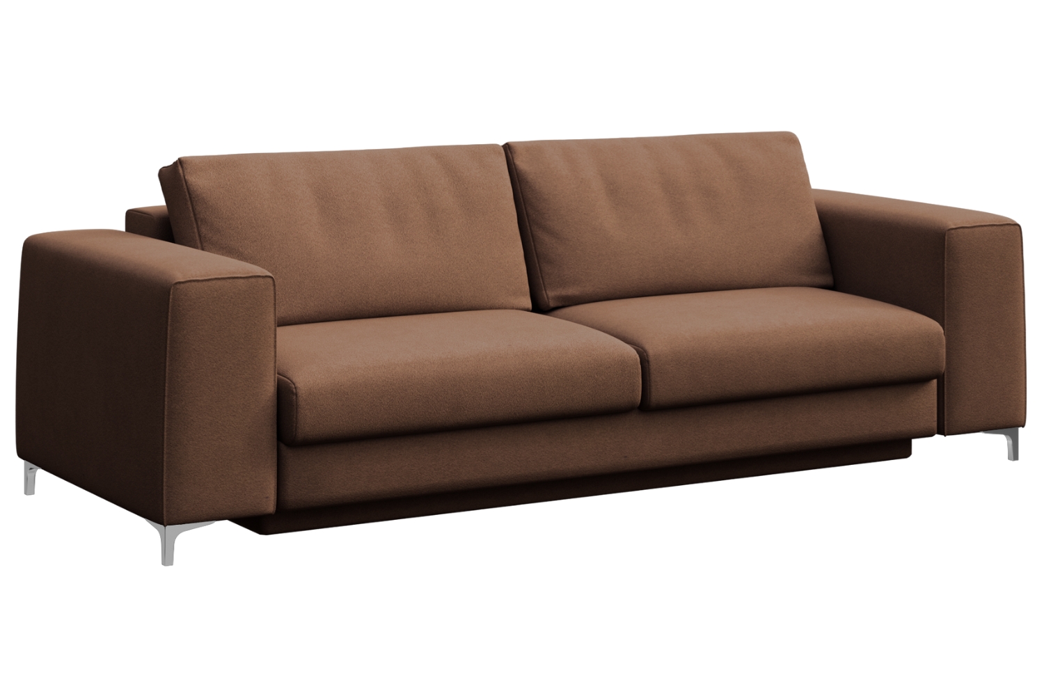 Rodier Hnědá sametová rozkládací pohovka Rene 256 cm Rodier