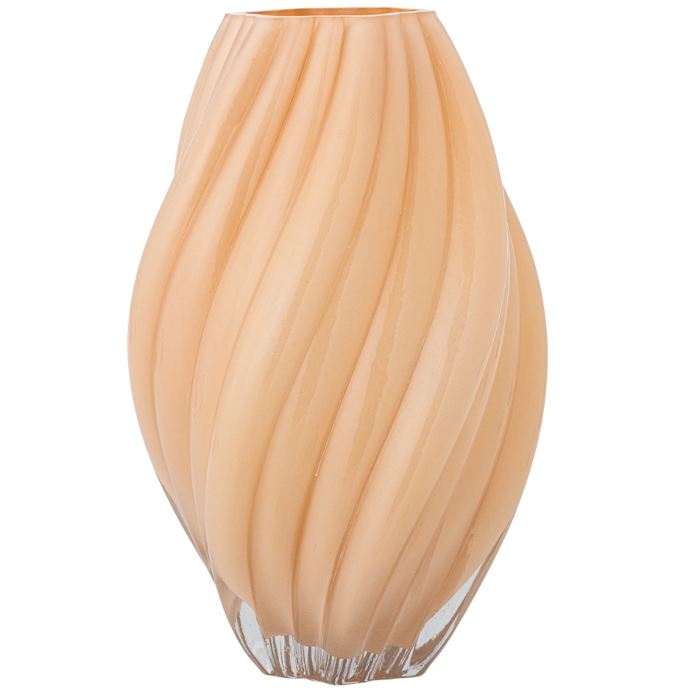 Bloomingville Béžová skleněná váza Kanji 30 cm Bloomingville