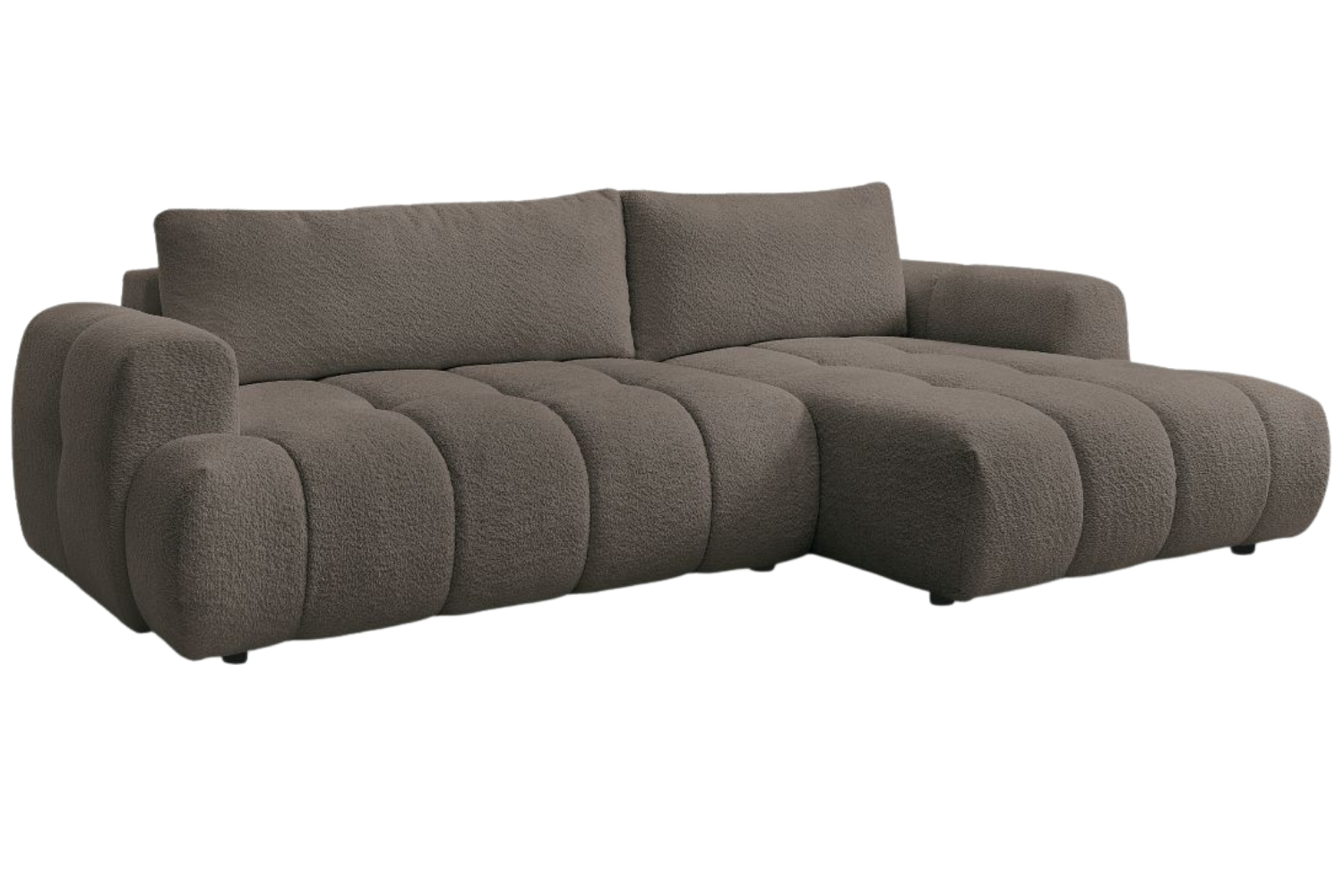 Bobochic Paris Hnědá bouclé rozkládací pohovka Fuji 292 cm