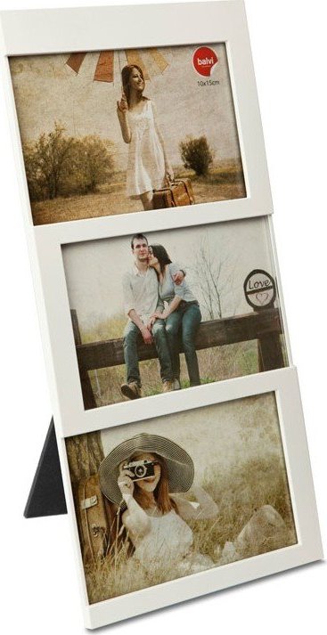 Bílý plastový stojací rámeček 16x34