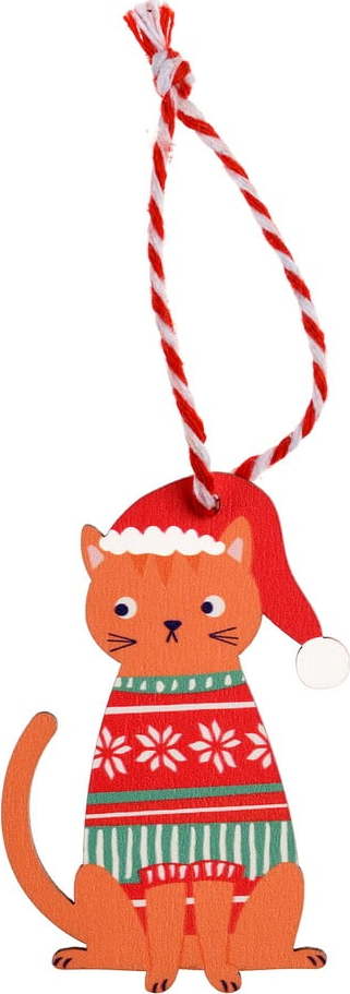 Dřevěná vánoční ozdoba 5 cm Ginger Cat – Rex London Rex London