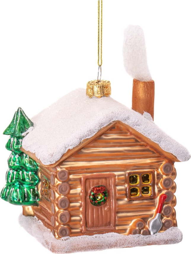 Skleněná ručně vyrobená vánoční ozdoba 10 cm Christmas Cabin – Sass & Belle Sass & Belle