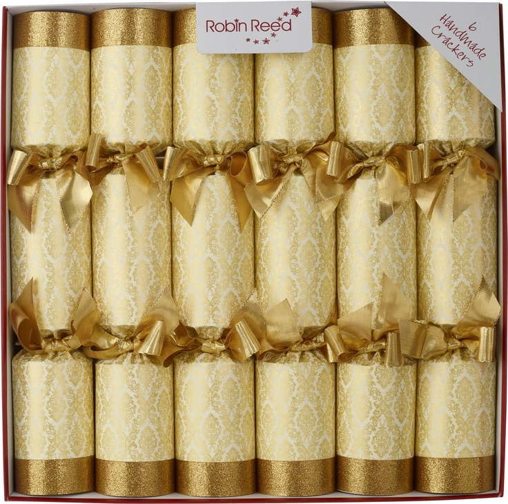Vánoční crackery v sadě 6 ks Gold Damask – Robin Reed Robin Reed