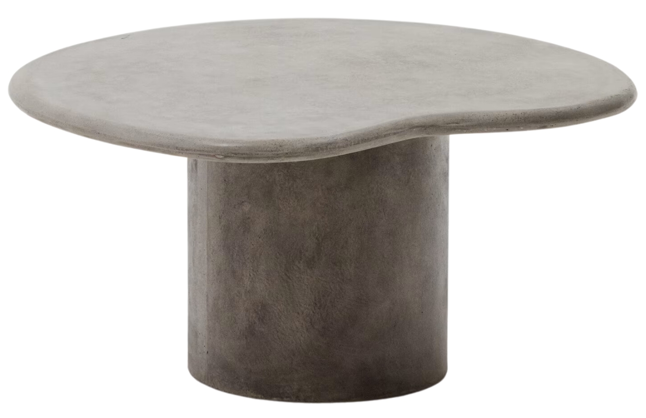 Šedý cementový zahradní stolek Kave Home Macarella 83 x 77 cm Kave Home