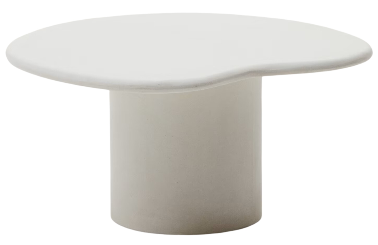 Bílý cementový zahradní stolek Kave Home Macarella 83 x 77 cm Kave Home