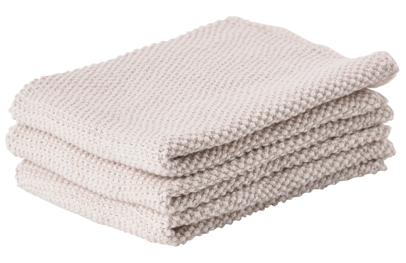 Zone Denmark Sada tří světle šedých bavlněných utěrek 27 x 27 cm Zone Denmark