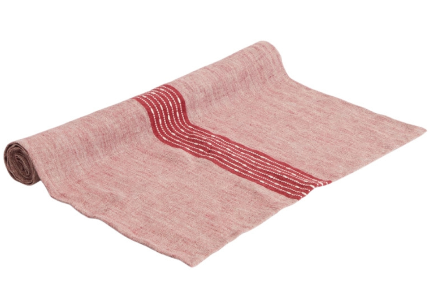 Kave Home Červený lněný běhoun Calena 50 x 150 cm Kave Home