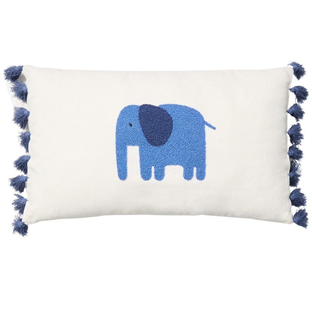 Kave Home Bílý bavlněný povlak na polštář se slonem Tandani 30 x 50 cm Kave Home